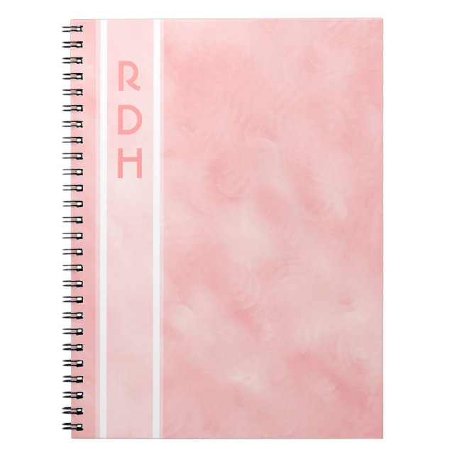 Carnet de monogramme de roses pâles (Devant)
