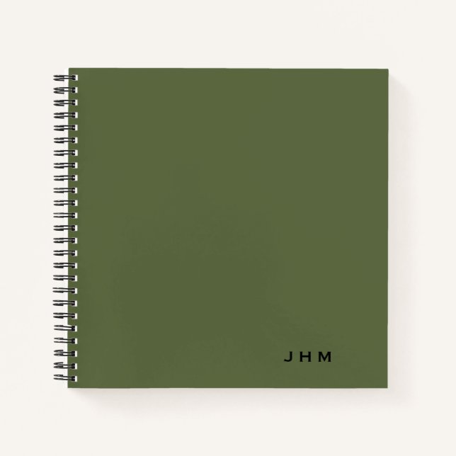 Carnet de monogramme d'olive minimal professionnel (Devant)