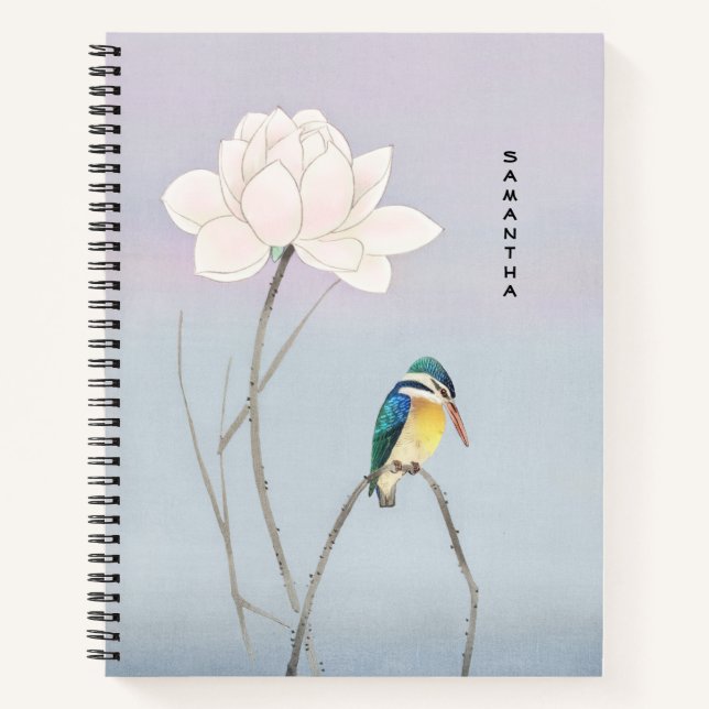 Carnet de monogramme japonais Vintage Kingfisher (Devant)