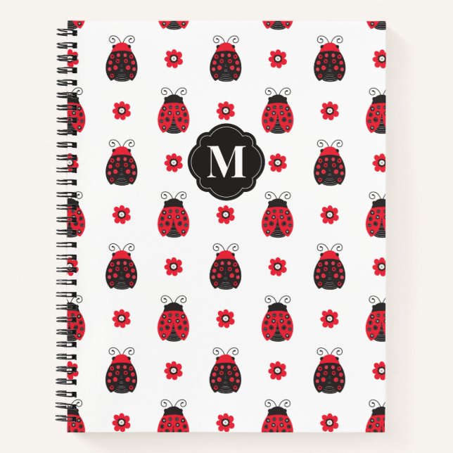 Carnet de monogramme rouge miette (Devant)