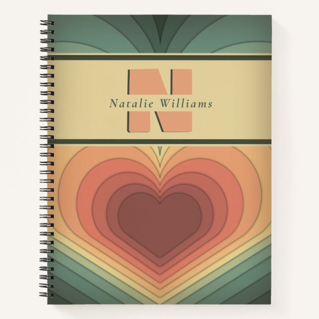 Carnet de Monogramme Super romantique moderne (Devant)