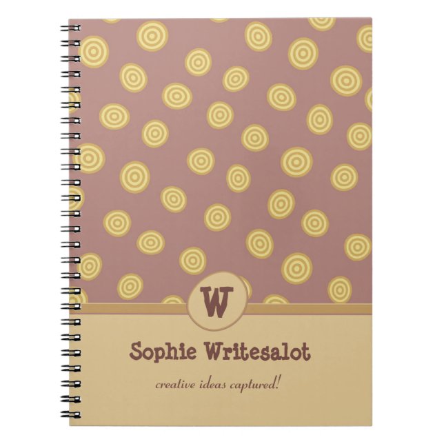 Carnet de monogramme Whimsical Tan et Taupe person (Devant)