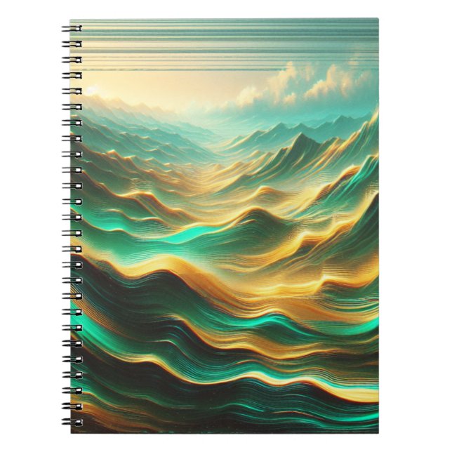 Carnet de montagne Abstrait turquoise et Gold (Devant)