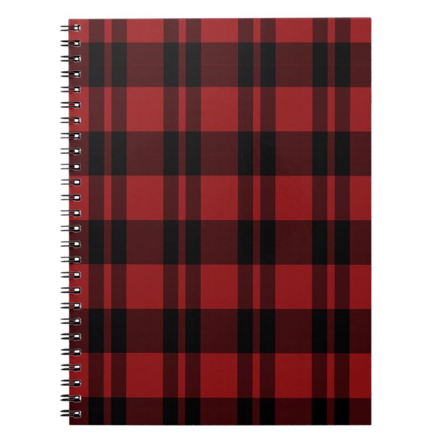 Carnet de Motif de chèque noir et rouge (Devant)
