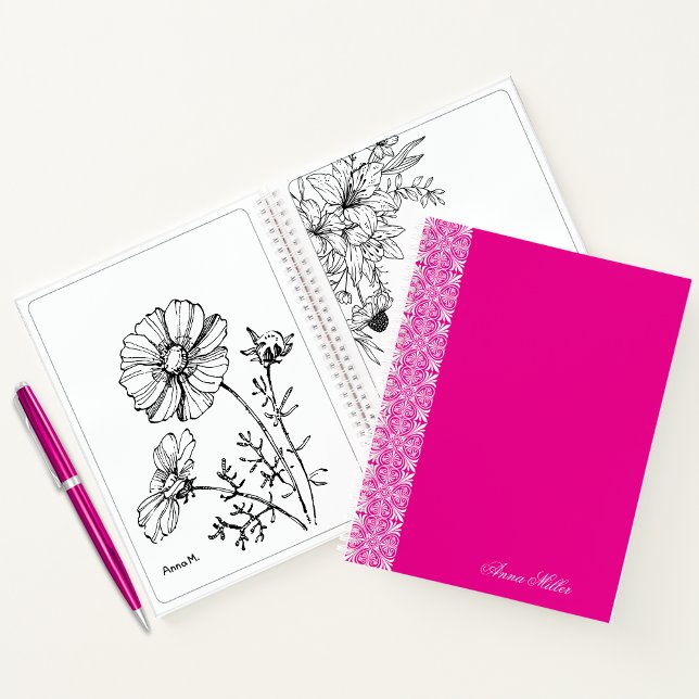 Carnet de Motif vectoriel blanc Nom personnalisé (Créateur téléchargé)