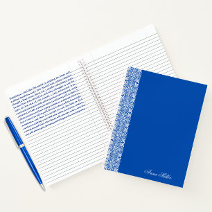 Carnet de Motif vectoriel blanc Nom personnalisé