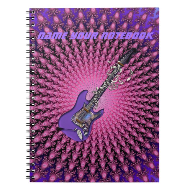 Carnet de musique de guitare personnalisé par rose (Devant)