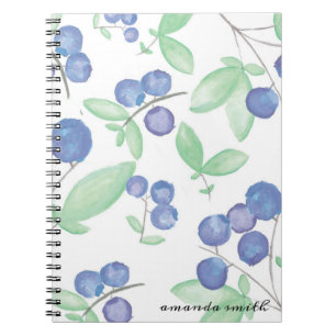 Carnet de myrtilles d'aquarelle