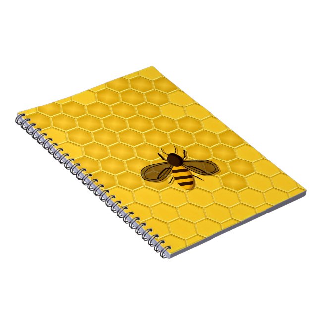 Carnet de nid d'abeilles d'or avec l'abeille (Côté Droit)