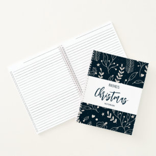 Carnet de Noël bleu marine