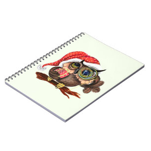 Carnet de Noël Chouette bébé en Casquette avec cad