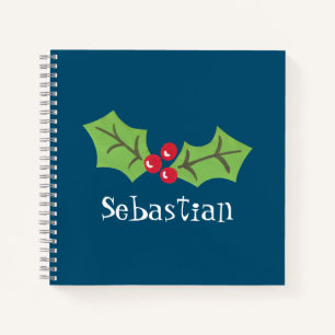 Carnet de Noël personnalisé Holly & Berries