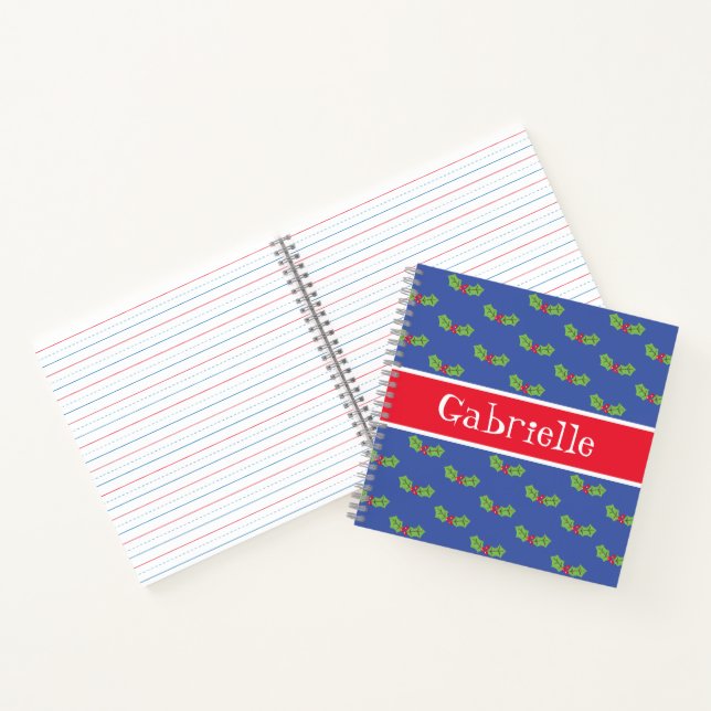 Carnet de Noël personnalisé Holly & Berries (Intérieur)