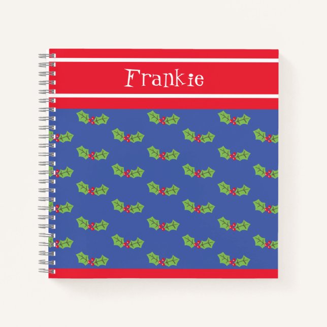Carnet de Noël personnalisé Holly & Berries (Devant)