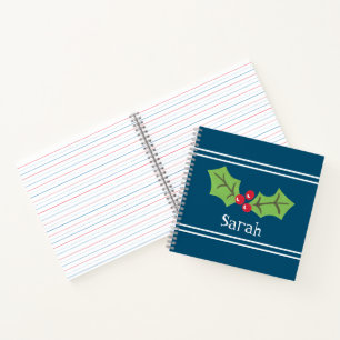 Carnet de Noël personnalisé Holly & Berries