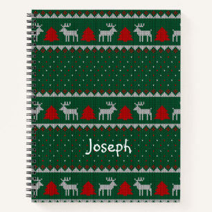 Carnet de Noël rouge et vert Arbre de Noël