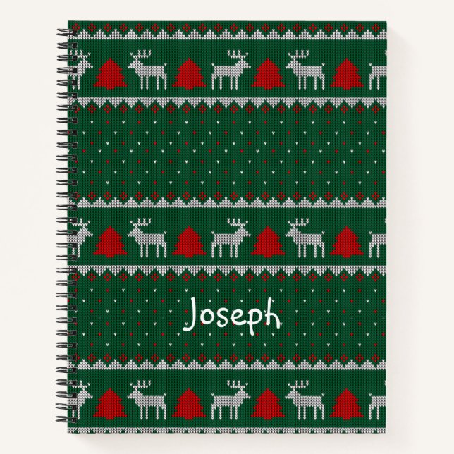 Carnet de Noël rouge et vert Arbre de Noël (Devant)