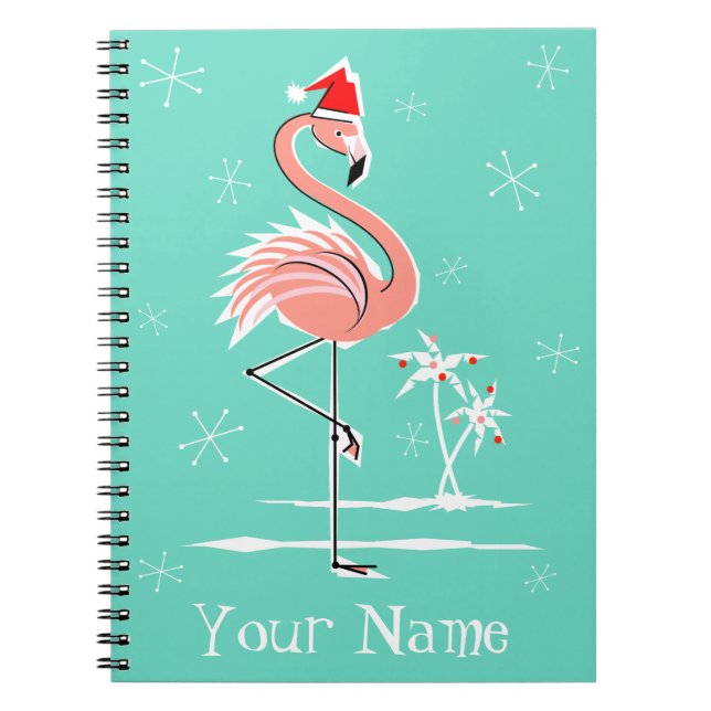 Carnet de nom de Flamant rose de Noël (Devant)