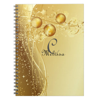 Carnet de nom de monogramme personnalisé Gold Cele