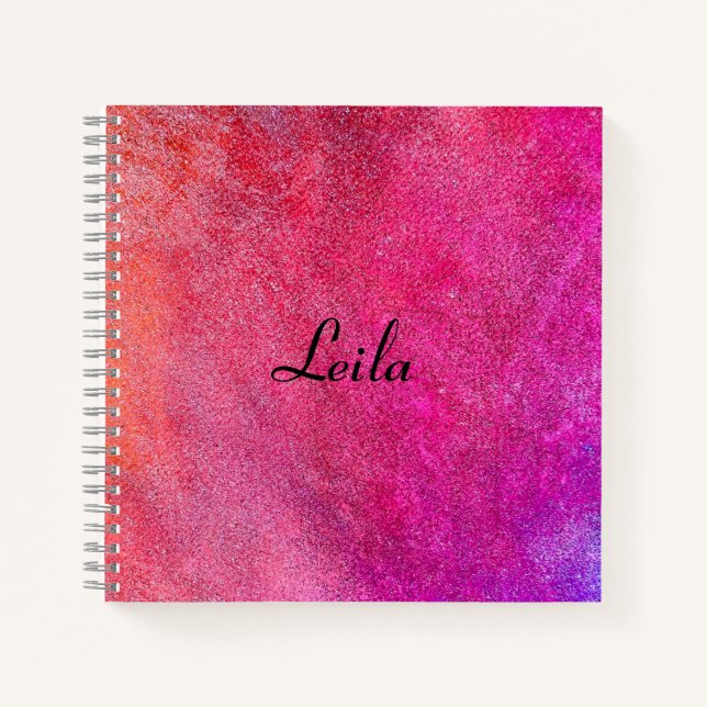 Carnet de nom de Parties scintillant rose (Devant)