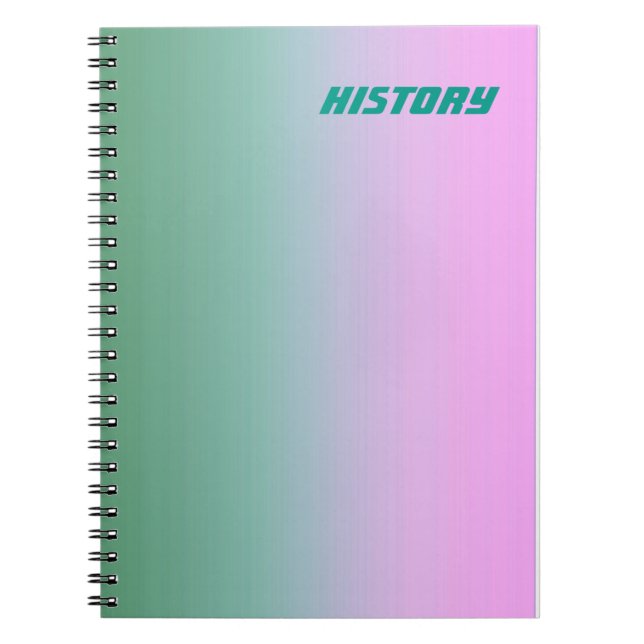Carnet de nom et de sujet rose turquoise (Devant)