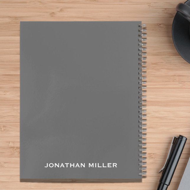 Carnet de nom personnalisé gris à gauche (Créateur téléchargé)