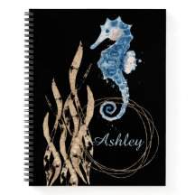 Carnet de nom personnalisé Seahorse