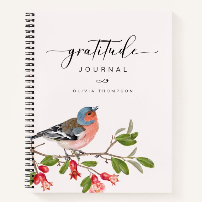 Carnet de noms de feuillage d'oiseau de gratitude (Devant)