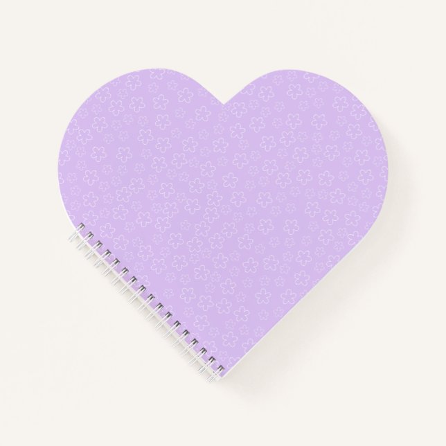 Carnet de notes à cœur de fleurs de cerisier lilas (Devant)