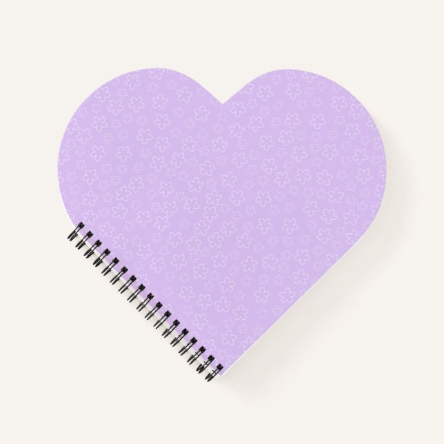Carnet de notes à cœur de fleurs de cerisier lilas (Devant)
