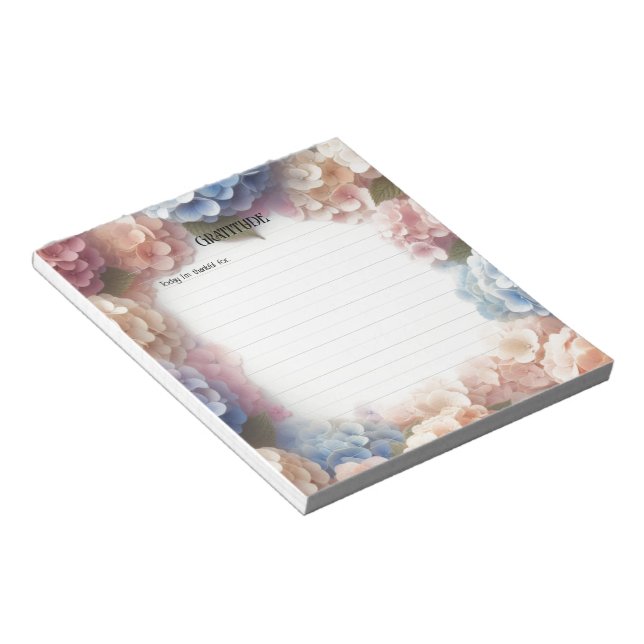 Carnet de notes à motif d'hortensia aquarelle de g (Incliné)