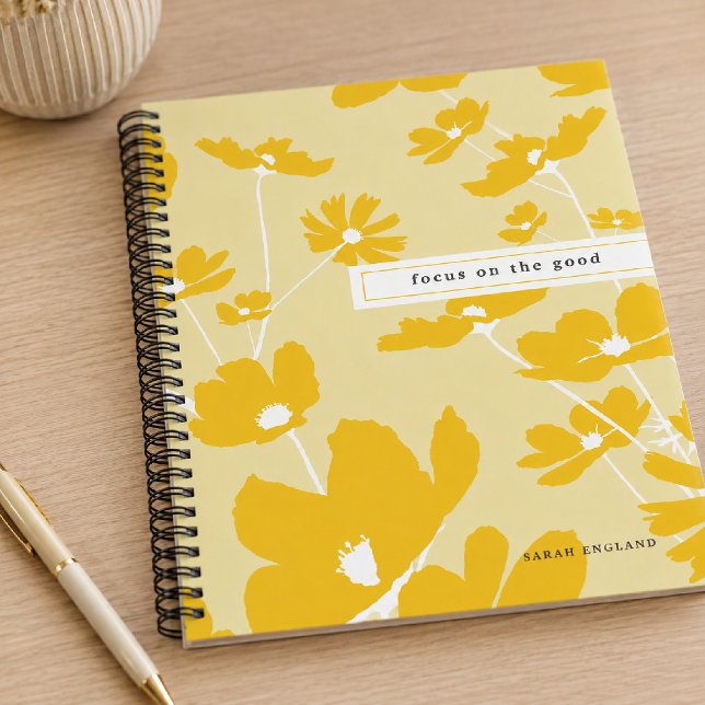 Carnet de notes à motif floral citation Focus On T (Créateur téléchargé)