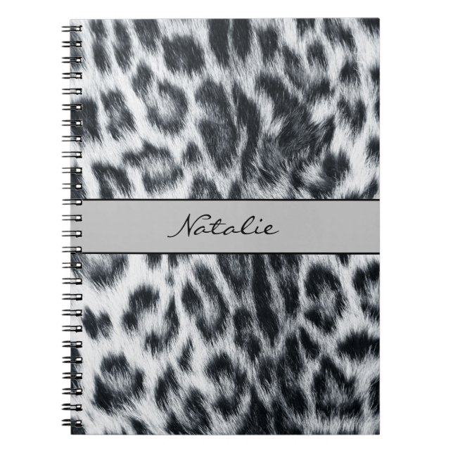 Carnet de notes à motif peau d'imprimé léopard (Devant)