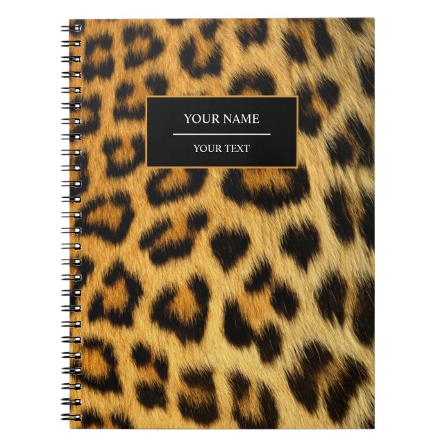 Carnet de notes à motif peau d'imprimé léopard (Devant)