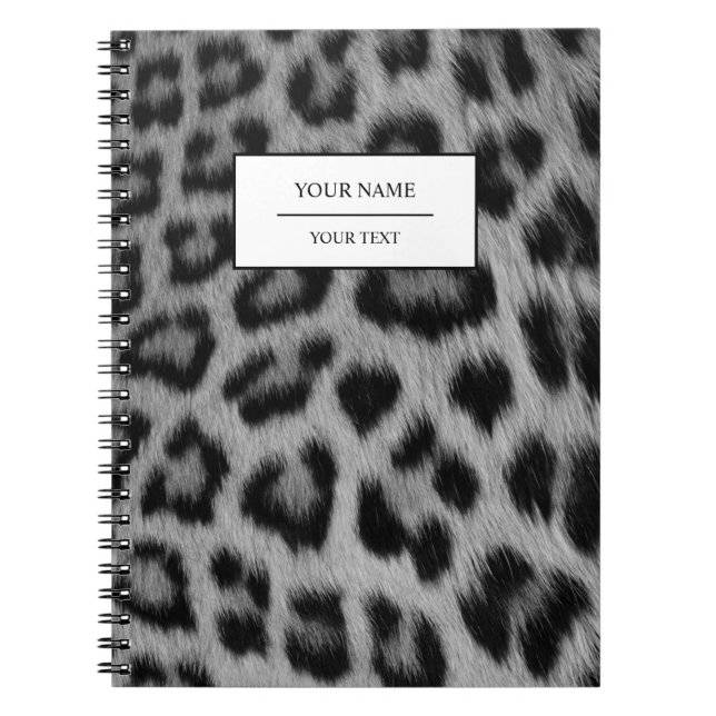 Carnet de notes à motif peau d'imprimé léopard (Devant)