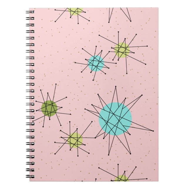 Carnet de notes à spirale atomique iconique rose (Devant)