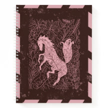 Carnet de notes à spirale bohème floral rose cheva