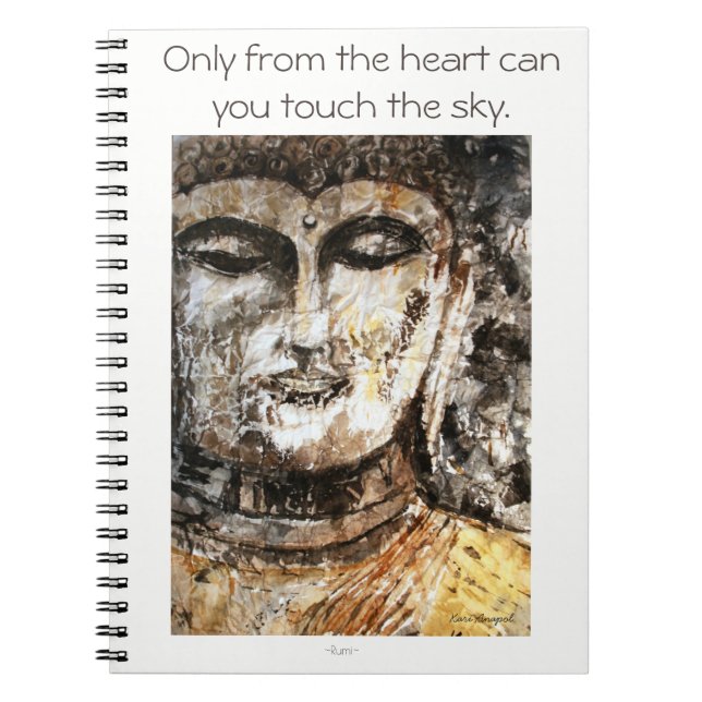 Carnet de notes à spirale d'aquarelle de Bouddha (Devant)
