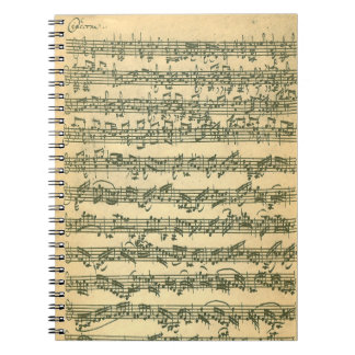 Carnet de notes à spirale de Bach Chaconne