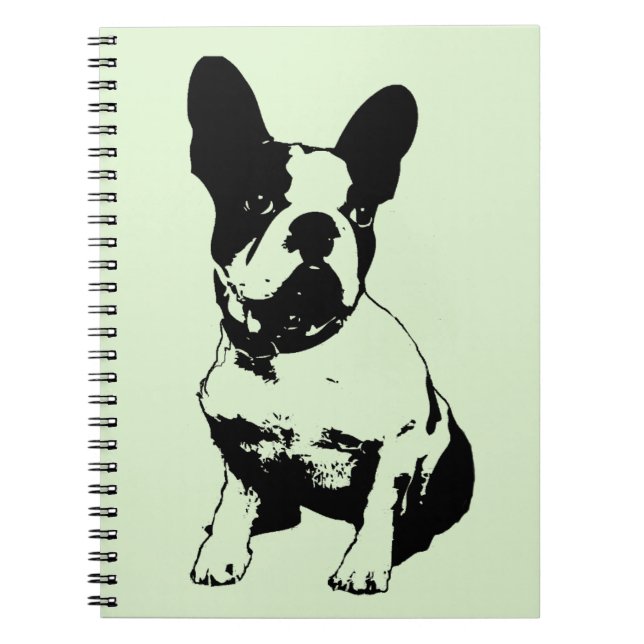 Carnet de notes à spirale de bouledogue français (Devant)