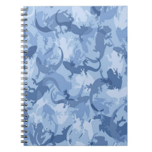 Carnet de notes à spirale de camouflage bleu de