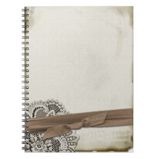 Carnet de notes à spirale de dentelle vintage