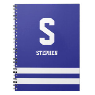 Carnet de notes à spirale de monogramme moderne de