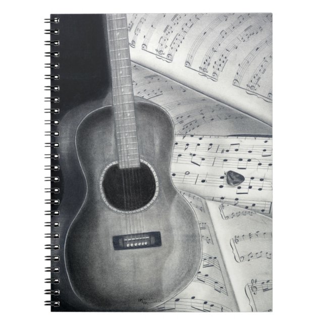 Carnet de notes à spirale de musique de guitare et (Devant)