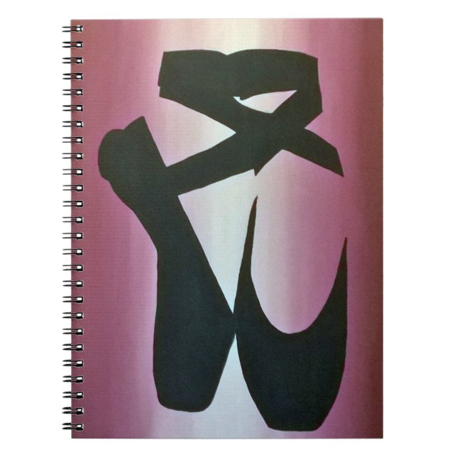 Carnet de notes à spirale de pantoufles de ballet (Devant)