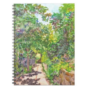 Carnet de notes à spirale de pays d'aquarelle