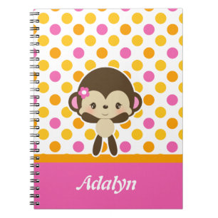 Carnet de notes à spirale de singe de douceur de