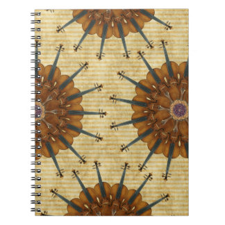 Carnet de notes à spirale de tournesols de violon