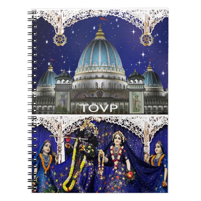 Carnet de notes à spirale de TOVP/Radha Madhava (Devant)