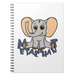 Carnet de notes à spirale d'éléphant de Metalph